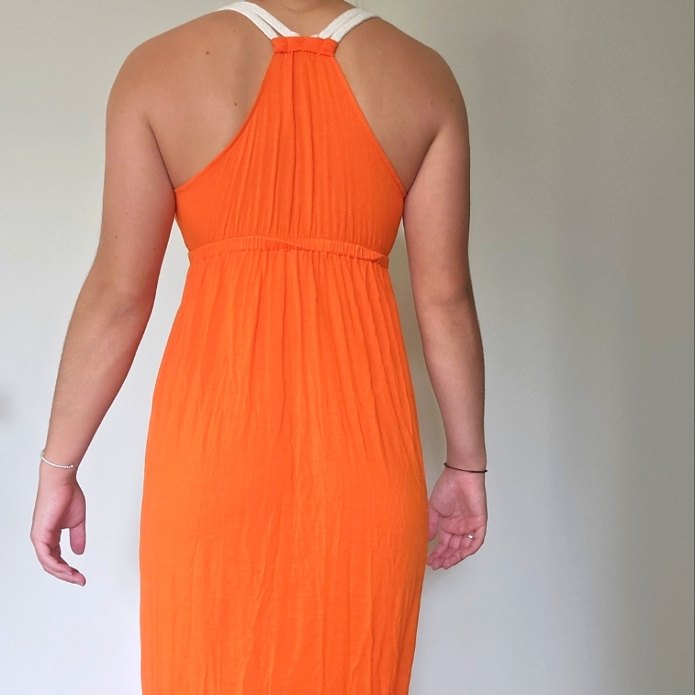 Orange Halter Maxi Dress - Picture 3 of 4